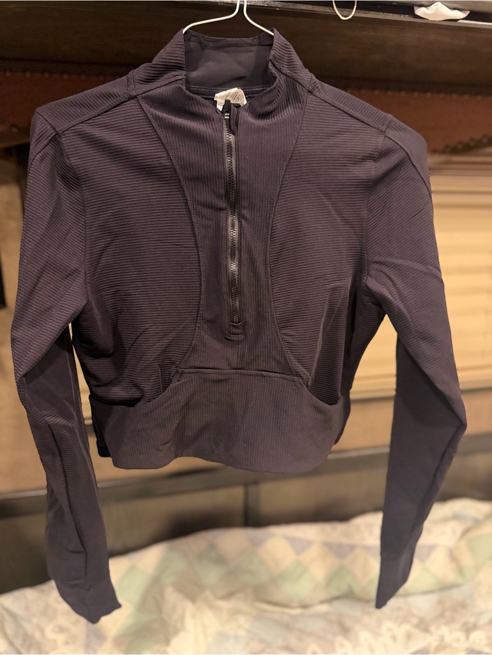 90 Degree By Reflex Women's Half-Zip Cropped Pullover - Charcoal
